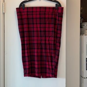Torrid Red and Black Plaid Pencil Skirt 1X